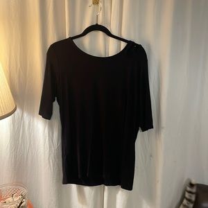Gently Used Worthington Black Mod Short Sleeve Top XL